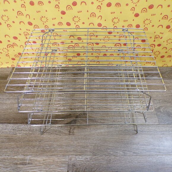 Baking Rack Set of 3 Stainless-Steel Rectangle Stackable Baking Racks 14"x10" - Picture 2 of 11